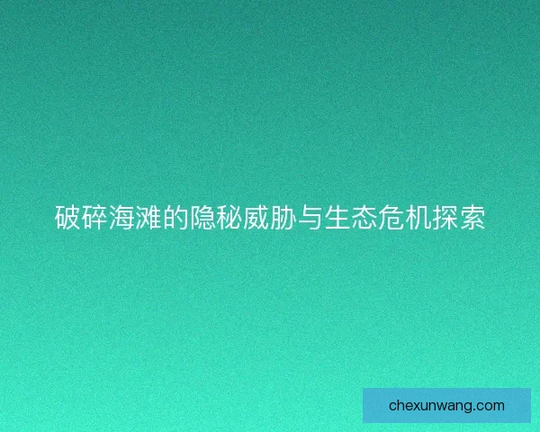 破碎海滩的隐秘威胁与生态危机探索