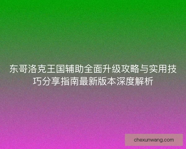 东哥洛克王国辅助全面升级攻略与实用技巧分享指南最新版本深度解析