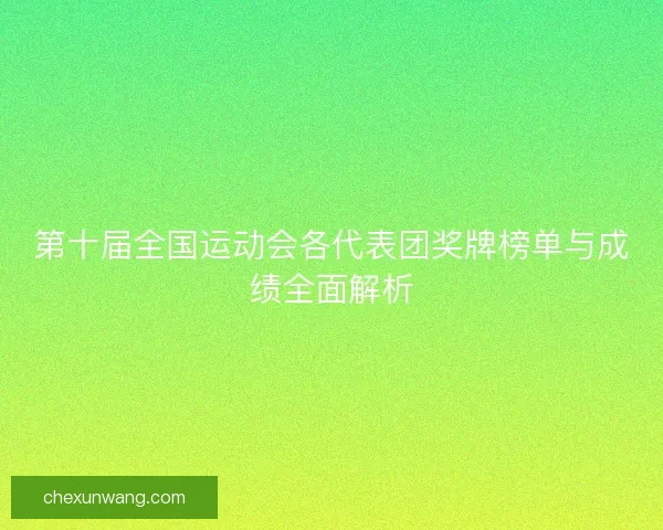 第十届全国运动会各代表团奖牌榜单与成绩全面解析