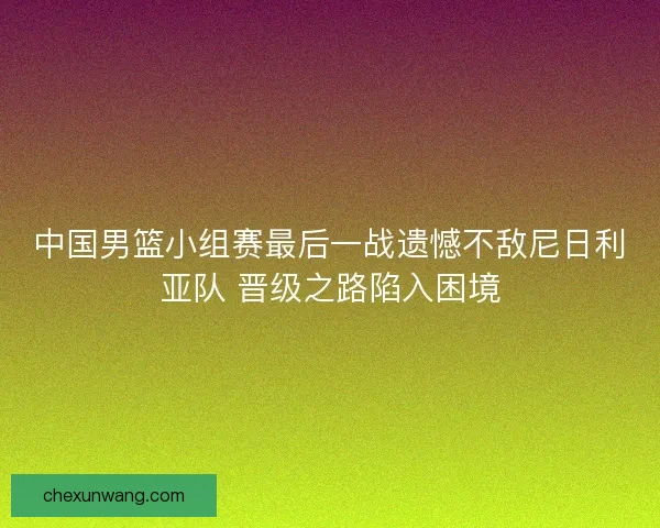 中国男篮小组赛最后一战遗憾不敌尼日利亚队 晋级之路陷入困境